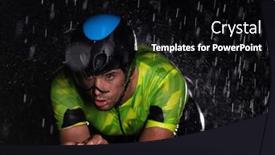  Presentation with dark night - Theme having triathlete-braving-the-rain background and a black colored foreground