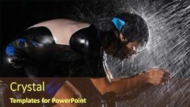  Presentation with dark night - Slides consisting of triathlete-braving-the-rain background and a tawny brown colored foreground