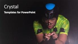  Presentation with atmosphere - Presentation featuring triathlete-braving-the-rain background and a black colored foreground