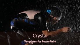  Presentation with dark night - PPT theme with triathlete-braving-the-rain background and a wine colored foreground