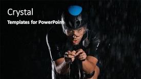  Presentation with dark night - Theme featuring triathlete-braving-the-rain background and a black colored foreground