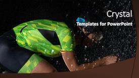  Presentation with dark night - Presentation theme with triathlete-braving-the-rain background and a black colored foreground