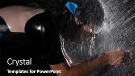  Presentation with dark night - Theme having triathlete-braving-the-rain background and a black colored foreground