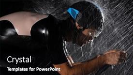  Presentation with atmosphere - Presentation theme having triathlete-braving-the-rain background and a black colored foreground