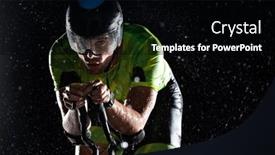  Presentation with dark night - PPT theme enhanced with triathlete-braving-the-rain background and a black colored foreground