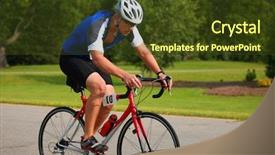  Presentation with cycling - Beautiful slides featuring triathlete cycling backdrop and a tawny brown colored foreground