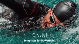  Presentation with trains - Slides having triathlete-in-a-professional-swimming background and a ocean colored foreground