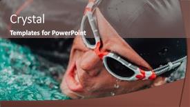  Presentation with trains - Slides consisting of triathlete-in-a-professional-swimming background and a coral colored foreground