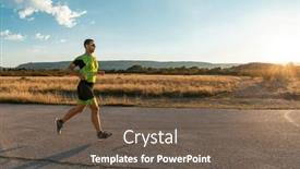  Presentation with gear - Slide set enhanced with triathlete-in-professional-gear-running background and a gray colored foreground