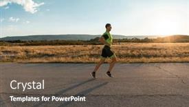  Presentation with gear - Slide deck featuring triathlete-in-professional-gear-running background and a dark gray colored foreground