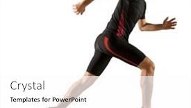  Presentation with running - Slides enhanced with triathlete-man-running-isolated background and a white colored foreground