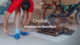  Presentation with corona - Presentation with triathlete-putting-on-his-sneakers background and a  colored foreground