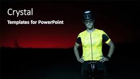  Presentation with road bike - Slide deck featuring triathlete-resting-on-the-road background and a black colored foreground