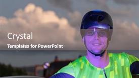  Presentation with road bike - Presentation design consisting of triathlete-resting-on-the-road background and a coral colored foreground