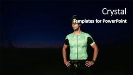  Presentation with complete - PPT layouts consisting of triathlete-resting-on-the-road background and a black colored foreground