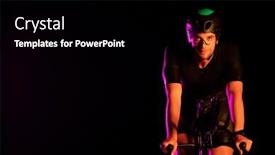  Presentation with marathon - Presentation having triathlete-rides-his-bike background and a black colored foreground