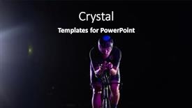  Presentation with marathon - Presentation theme consisting of triathlete-rides-his-bike background and a black colored foreground
