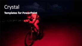  Presentation with drama - Presentation theme featuring triathlete-rides-his-bike background and a black colored foreground