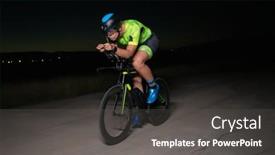  Presentation with drama - Presentation having triathlete-rides-his-bike background and a dark gray colored foreground