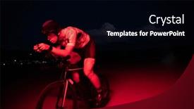  Presentation with drama - Presentation consisting of triathlete-rides-his-bike background and a black colored foreground