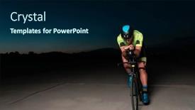  Presentation with rides - Slide deck enhanced with triathlete-rides-his-bike background and a navy blue colored foreground