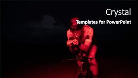  Presentation with drama - PPT theme with triathlete-rides-his-bike background and a black colored foreground