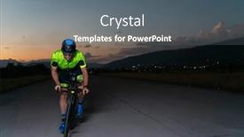 Presentation with rides - Slides enhanced with triathlete-rides-his-bike background and a gray colored foreground