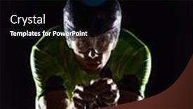  Presentation with drama - Slide set featuring triathlete-rides-his-bike background and a black colored foreground