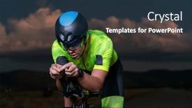  Presentation with drama - Theme with triathlete-rides-his-bike background and a tawny brown colored foreground
