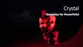  Presentation with drama - Slide set enhanced with triathlete-rides-his-bike background and a black colored foreground