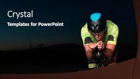  Presentation with drama - PPT theme featuring triathlete-rides-his-bike background and a black colored foreground