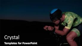  Presentation with drama - Theme having triathlete-rides-his-bike background and a black colored foreground