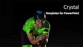  Presentation with drama - Presentation consisting of triathlete-rides-his-bike background and a black colored foreground