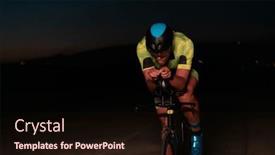  Presentation with drama - Slides with triathlete-rides-his-bike background and a wine colored foreground