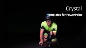  Presentation with drama - Slide set featuring triathlete-rides-his-bike background and a black colored foreground