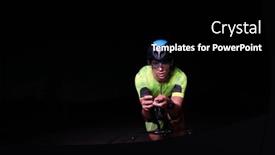  Presentation with drama - PPT layouts consisting of triathlete-rides-his-bike background and a black colored foreground