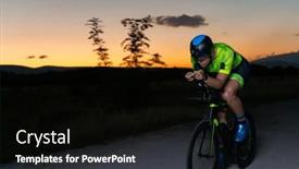  Presentation with drama - Slide set with triathlete-rides-his-bike background and a black colored foreground