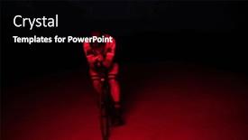  Presentation with rides - PPT layouts featuring triathlete-rides-his-bike background and a black colored foreground