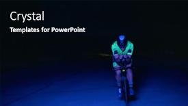  Presentation with drama - Presentation design with triathlete-rides-his-bike background and a black colored foreground