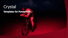  Presentation with drama - Slide set enhanced with triathlete-rides-his-bike background and a black colored foreground