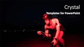  Presentation with drama - Slide deck having triathlete-rides-his-bike background and a black colored foreground