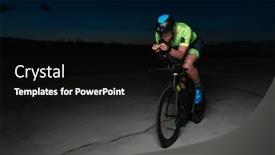  Presentation with drama - Presentation design featuring triathlete-rides-his-bike background and a black colored foreground