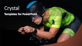  Presentation with drama - PPT layouts with triathlete-rides-his-bike background and a black colored foreground