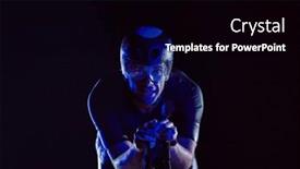 Presentation with drama - Slides consisting of triathlete-rides-his-bike background and a black colored foreground