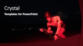  Presentation with drama - PPT layouts consisting of triathlete-rides-his-bike background and a black colored foreground