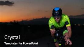  Presentation with drama - Presentation enhanced with triathlete-rides-his-bike background and a black colored foreground