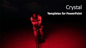  Presentation with drama - PPT theme consisting of triathlete-rides-his-bike background and a black colored foreground