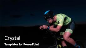  Presentation with drama - Slide set with triathlete-rides-his-bike background and a black colored foreground