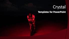  Presentation with drama - Presentation design featuring triathlete-rides-his-bike background and a black colored foreground