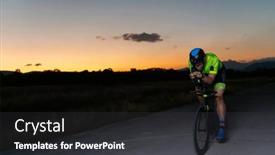  Presentation with drama - Presentation having triathlete-rides-his-bike background and a dark gray colored foreground